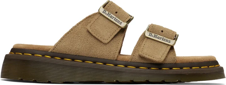 Dr. Martens Tan Josef Suede Slide Sandals