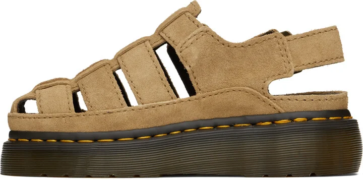 Dr. Martens Tan Wrenlie Bronx Suede Fisherman Sandals - Image 3
