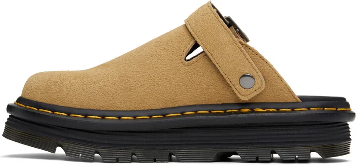 Dr. Martens Tan Zebzag Suede Platform Slip-on Loafers - Image 3