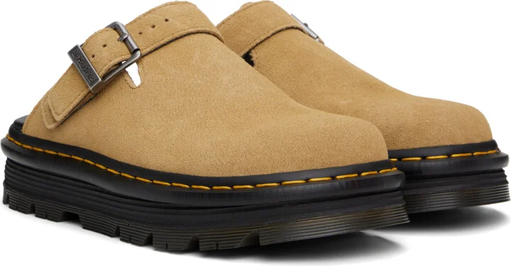 Dr. Martens Tan Zebzag Suede Platform Slip-on Loafers - Image 4