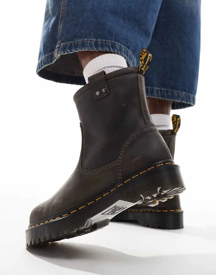 Dr Martens unisex Anistone lo chelsea boots in brown leather - Image 4