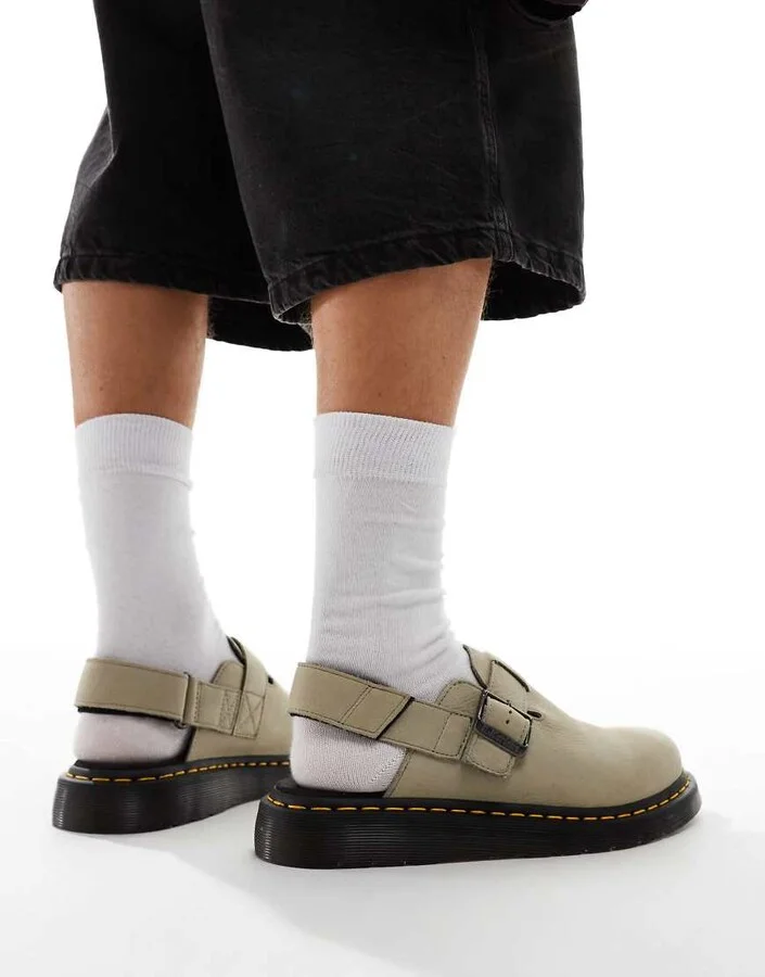 Dr Martens unisex Jorje II mules in stone - Image 4