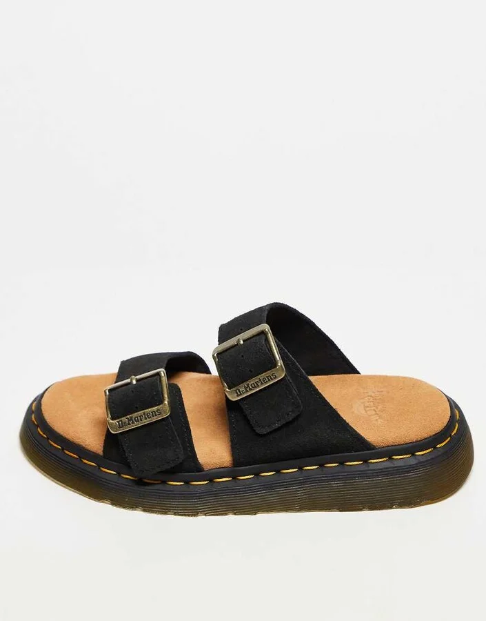 Dr Martens unisex Josef slides in black - Image 3