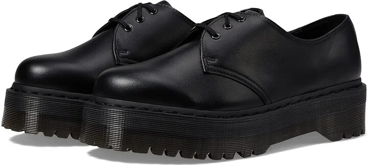 Dr. Martens V 1461 Quad Mono Shoes Black : UK 3 (US Men's 4 - Women's 5) Medium, Synthetic