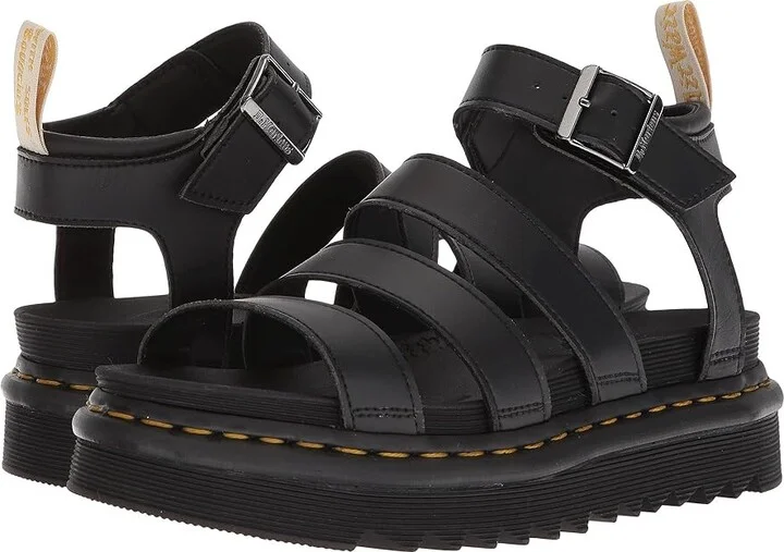 Dr. Martens Vegan Blaire Women's Sandals Black Felix Rub Off/Black Soft PU : UK 3 (US Women's 5) M, Synthetic