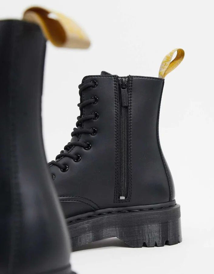 Dr Martens Vegan Jadon Platform boots in black - Image 2
