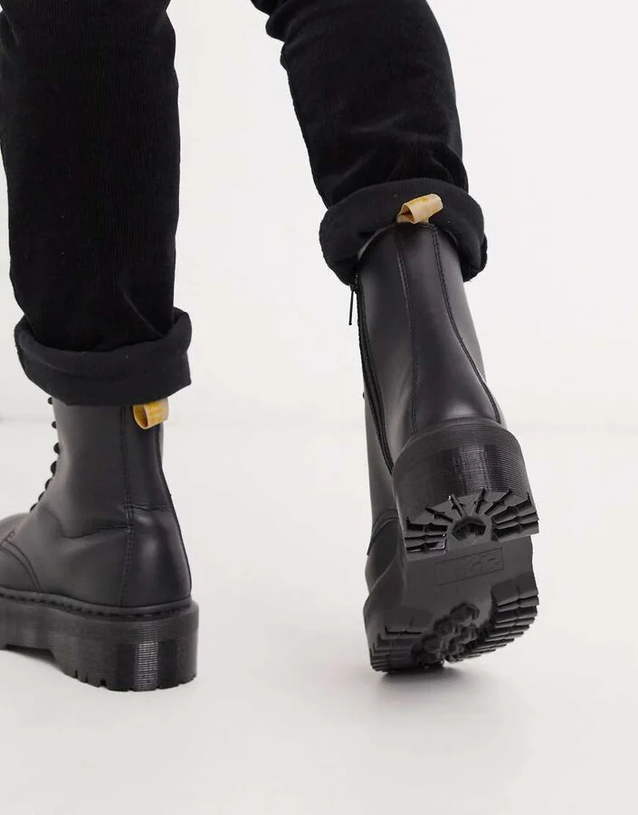 Dr Martens Vegan Jadon Platform boots in black - Image 3