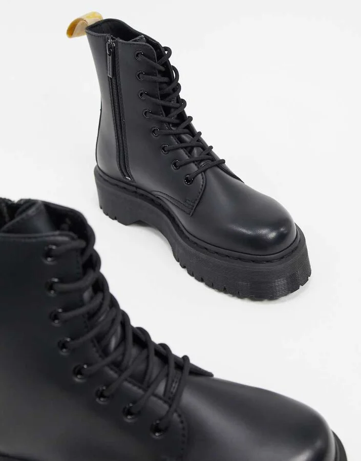 Dr Martens Vegan Jadon Platform boots in black - Image 4