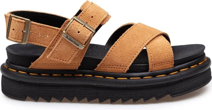 Dr.martens Voss Ii Tan Suede Sandal Color Tan