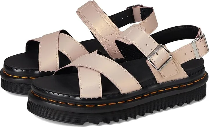 Dr. Martens Voss II Women's Shoes Powder Pink Gold Shift : UK 6 (US Women's 8) M, Leather