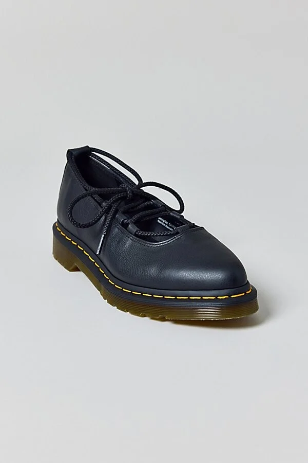 Dr. Martens Women's Elphie Lace-Up Mary Jane Shoe in Black - Virginia - Image 3