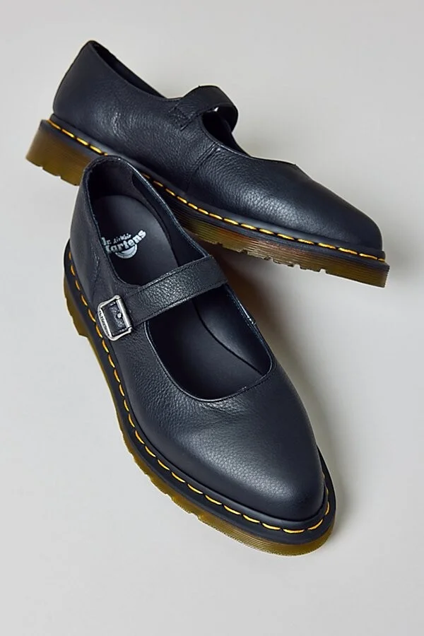 Dr. Martens Women's Elphie Mary Jane Shoe in Black - Virginia - Image 2