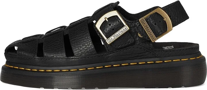 Dr. Martens Wrenlie Wedge Shoes Black : UK 12 (US Men's 13) Medium, Leather/Suede - Image 6