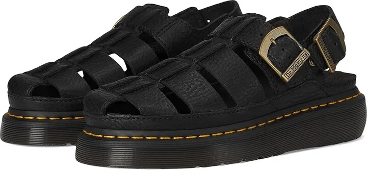 Dr. Martens Wrenlie Wedge Shoes Black : UK 12 (US Men's 13) Medium, Leather/Suede