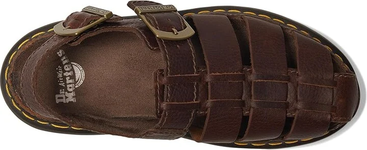 Dr. Martens Wrenlie Wedge Shoes Dark Brown : UK 3 (US Men's 4 - Women's 5) Medium, Leather/Suede - Image 2