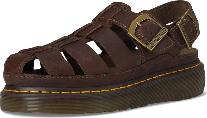 Dr. Martens Wrenlie Wedge Shoes Dark Brown : UK 3 (US Men's 4 - Women's 5) Medium, Leather/Suede - Image 5