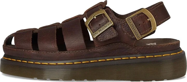 Dr. Martens Wrenlie Wedge Shoes Dark Brown : UK 3 (US Men's 4 - Women's 5) Medium, Leather/Suede - Image 6