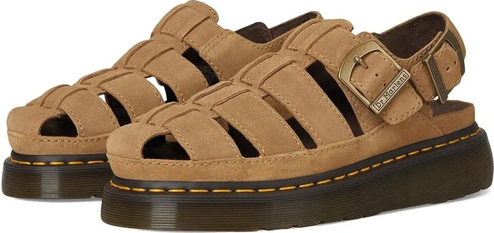 Dr. Martens Wrenlie Wedge Shoes Savannah Tan : UK 13 (US Men's 14) Medium, Leather/Suede