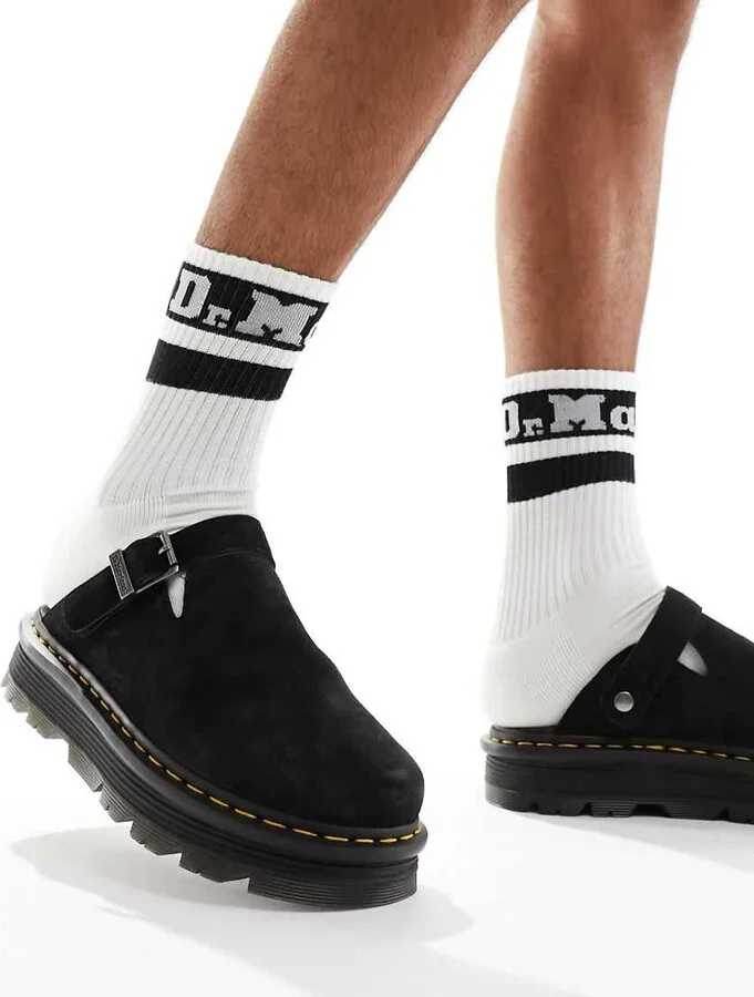 Dr Martens ZebZag mule in black suede - Image 4