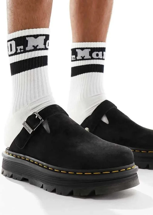 Dr Martens ZebZag mule in black suede