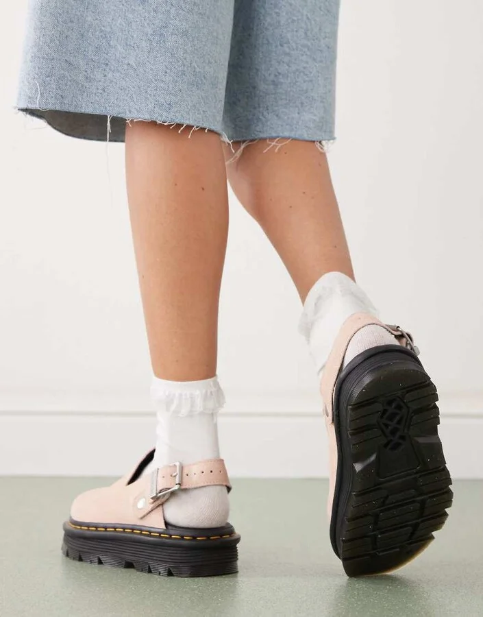 Dr Martens ZebZag mules in powder pink - Image 2