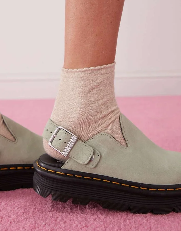 Dr Martens ZebZag mules in sage green - Image 4