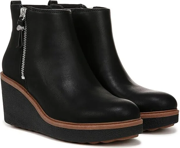 Dr. Scholl's Amber Women's Boots Black Smooth : 8 M, Leather