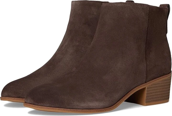 Dr. Scholl's Anya Zip Short Boots Women's Boots Dark Brown : 6 M, Leather/Suede