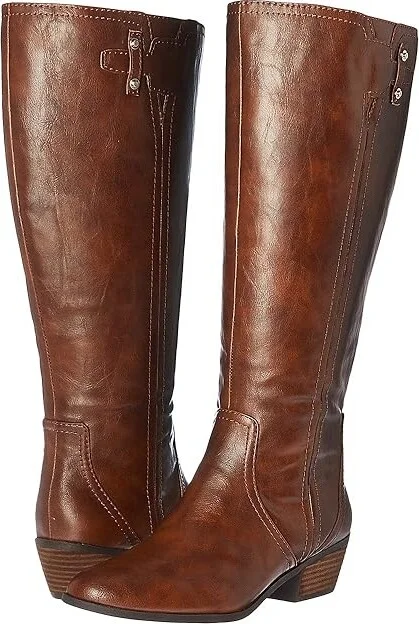 Dr. Scholl's Brilliance Wide Calf Women's Boots Whiskey : 6.5 M, Synthetic