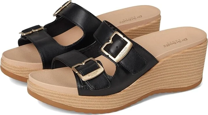 Dr. Scholl's Cali Breeze Women's Wedge Shoes Black Smooth : 8.5 M