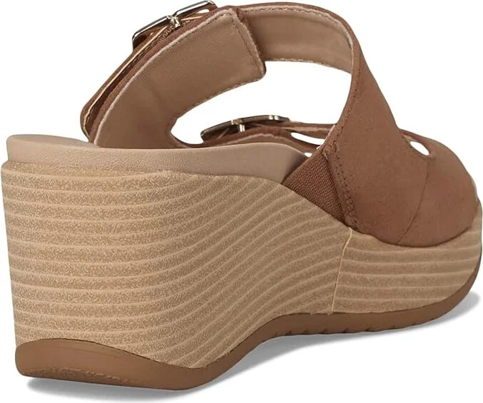 Dr. Scholl's Cali Breeze Women's Wedge Shoes Honey Brown Fabric : 8 M, Synthetic - Image 4