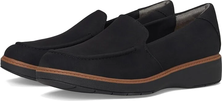 Dr. Scholl's Calm Down Loafer/Moc Shoes Women's Flat Shoes Black : 6 M, Microfiber