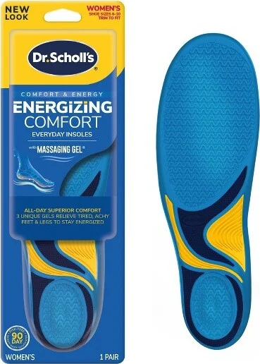 Dr. Scholl's Comfort & Energy Massaging Gel Advanced Shoe Insoles for Women - Size 6-10