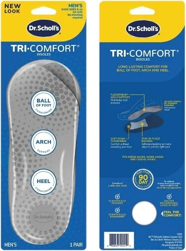 Dr. Scholl's Comfort Tri-Comfort Shoe Insoles for Men - Size 8-12 - Image 2