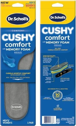 Dr. Scholl's Cushy Comfort Memory Foam Insole, Trim to Fit - Unisex - M Shoe Size 7-13, W Shoe Size 5-10 - 1 Pair - Image 2