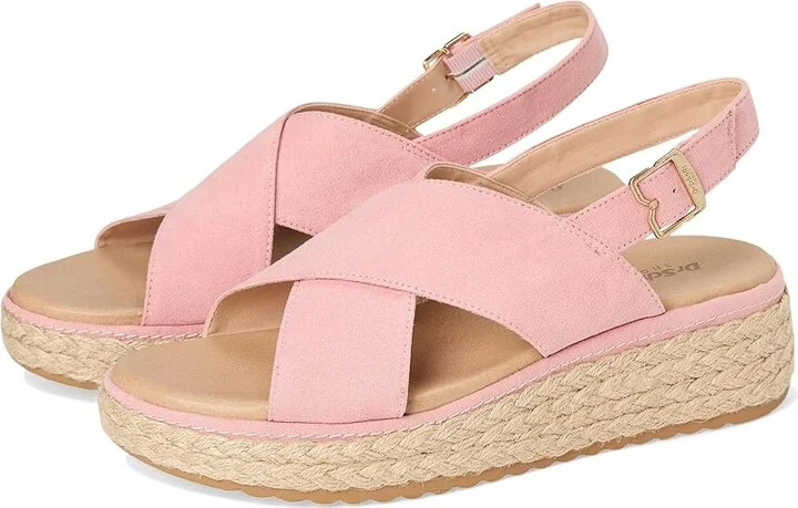 Dr. Scholl's Ember Espadrille Sandal Women's Sandals Rose Pink Microfiber : 8.5 M, Leather/Textile