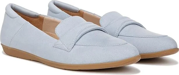 Dr. Scholl's Emilia Slip-On Loafer Women's Flat Shoes Summer Blue Microfiber : 9 M, Leather/Microfiber