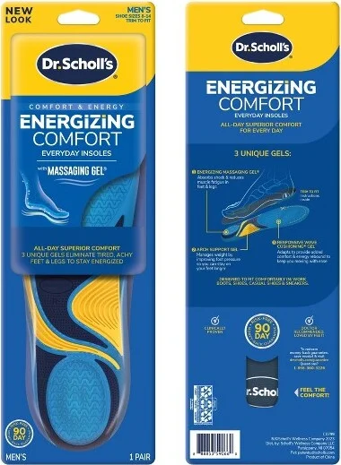 Dr. Scholl's Energizing Comfort with Massaging Gel Insert - Men's Shoe Size 8-14 - 1 Pair - Image 2