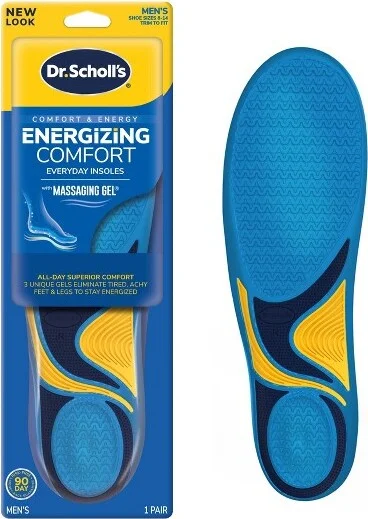 Dr. Scholl's Energizing Comfort with Massaging Gel Insert - Men's Shoe Size 8-14 - 1 Pair