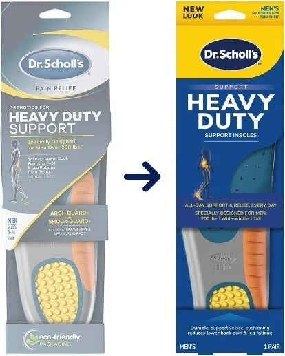 Dr. Scholl's Heavy Duty Support Shoe Insoles for Men - 1 Pair - Size 8-14 - Image 2