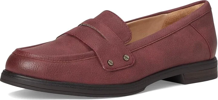 Dr. Scholl's Hello Loafer Loafer/Moc Shoes Women's Flat Shoes Burgundy Dark Red : 7 M, Faux Leather - Image 5