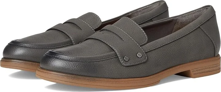 Dr. Scholl's Hello Loafer Women's Flat Shoes Grey : 6 M, Faux Leather