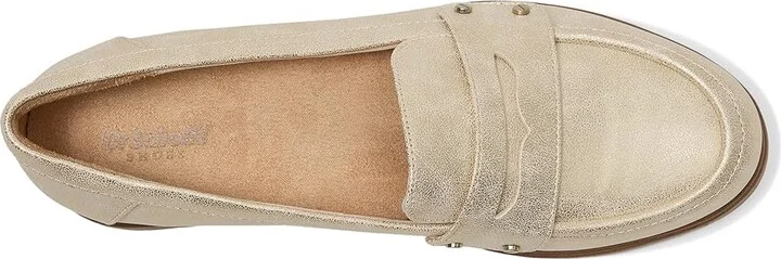 Dr. Scholl's Hello Loafer Women's Flat Shoes Light Gold Smooth : 9 M, Faux Leather - Image 2