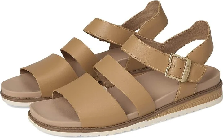 Dr. Scholl's Island Glow Strappy Flat Sandal Women's Sandals Warm Tan : 7 M, Leather