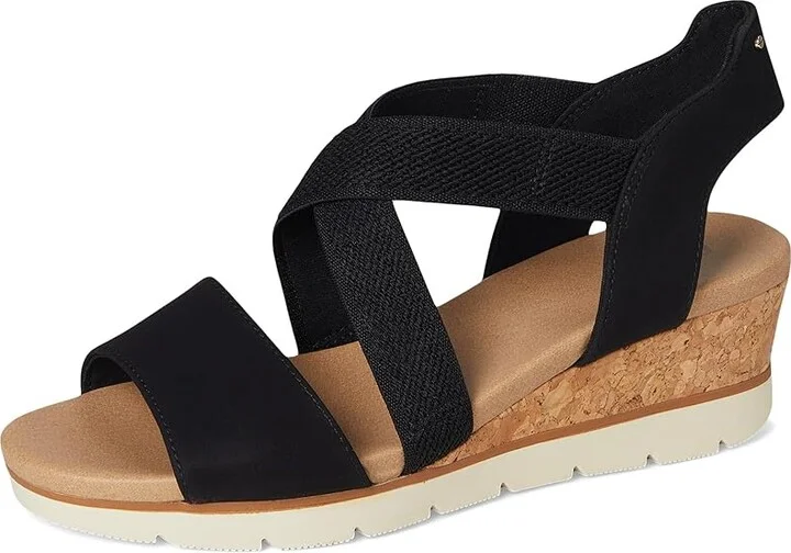 Dr. Scholl's Just Cute Women's Wedge Shoes Black Fabric : 9.5 M, Canvas - Image 5