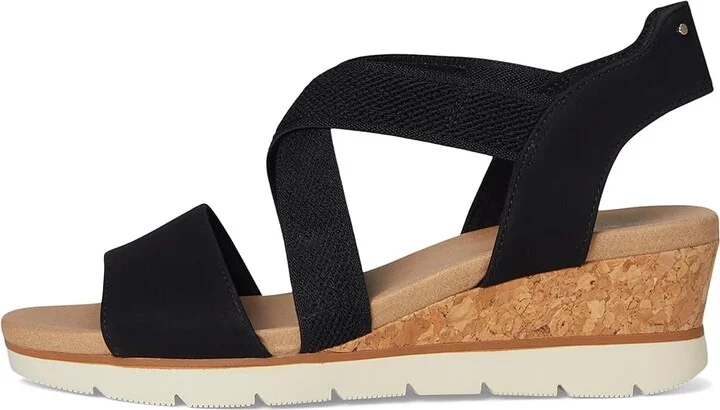 Dr. Scholl's Just Cute Women's Wedge Shoes Black Fabric : 9.5 M, Canvas - Image 6
