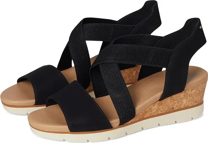 Dr. Scholl's Just Cute Women's Wedge Shoes Black Fabric : 9.5 M, Canvas