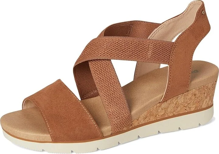 Dr. Scholl's Just Cute Women's Wedge Shoes Honey Brown Fabric : 8 M, Canvas - Image 5