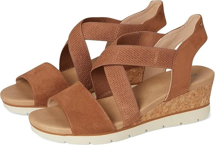 Dr. Scholl's Just Cute Women's Wedge Shoes Honey Brown Fabric : 8 M, Canvas