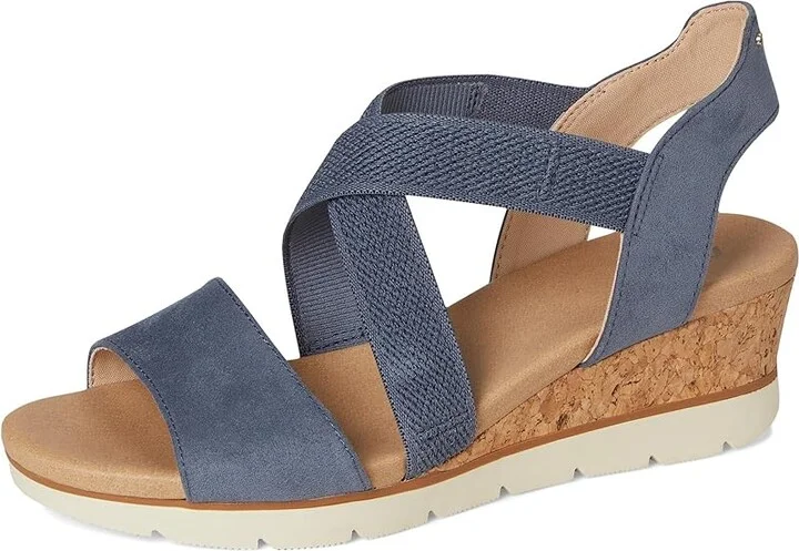 Dr. Scholl's Just Cute Women's Wedge Shoes Oxide Blue Smooth : 7 M, Canvas - Image 5